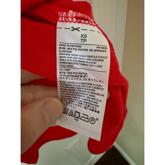 Banana Republic Sleeveless Shirt XS Tank Top Tangerine Red Orange with Buttons - Picture 5 of 5